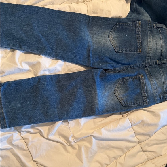 Stylish Blue Jeans with Silver Sequin Accents - Picture 4 of 4